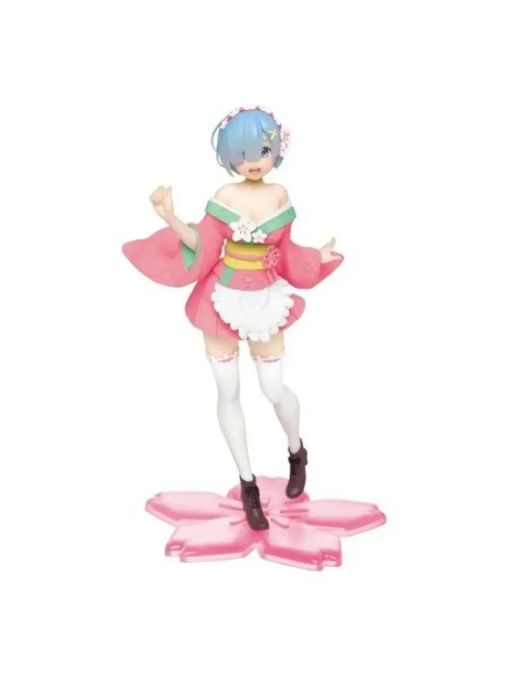 Taito Rem Anime Figure Re:Zero Pink Sakura Maid Outfit Kimono Style